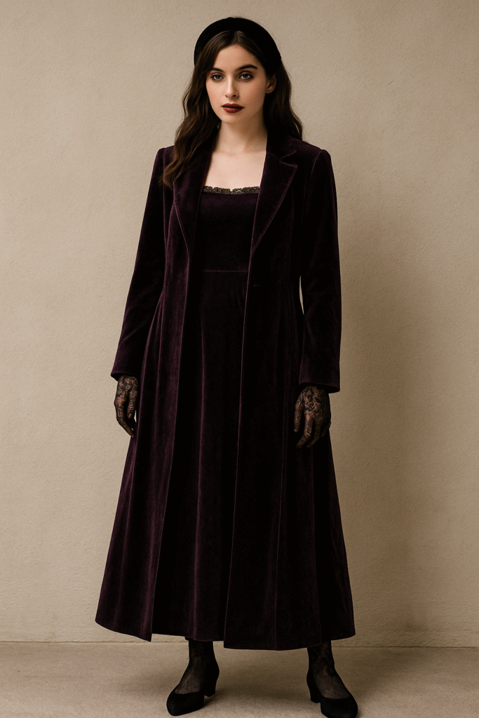Long Velvet Coat and Dress