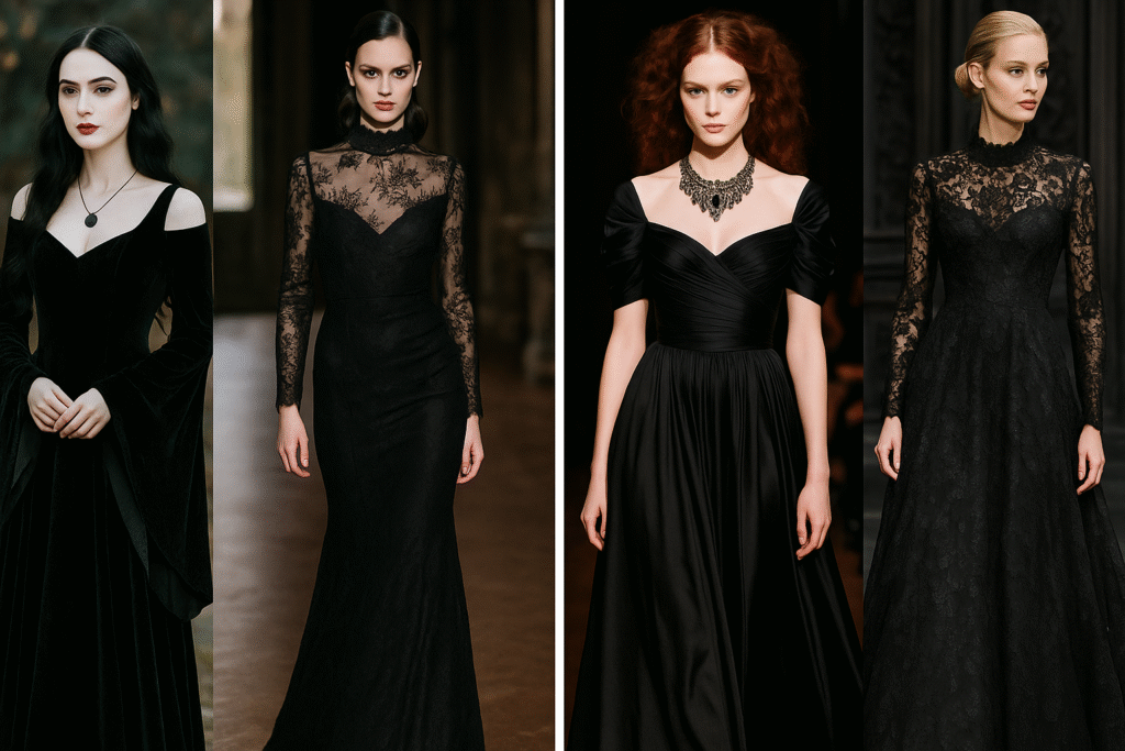 Elegant Fabrics in Gothic Fashion Style