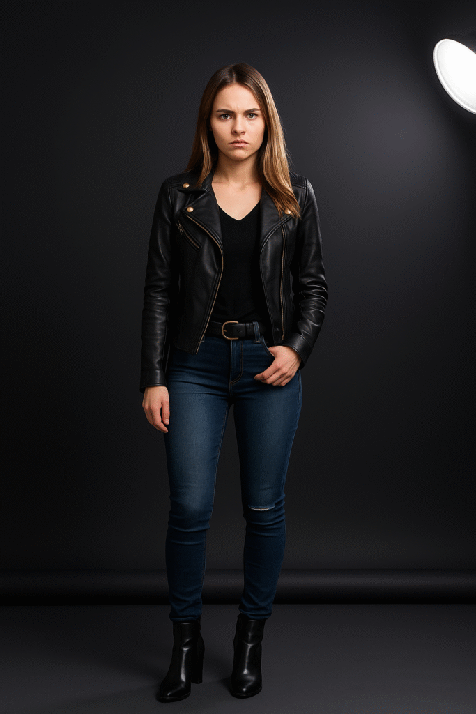 Edgy and Modern: The Leather Jacket and Jeans